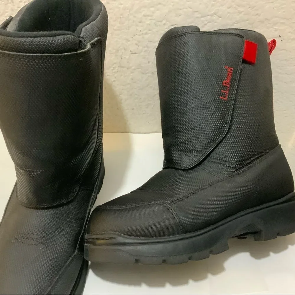 LL Bean Youth Unisex Big Kids Northwoods Snow Winter Boots Black Red Size 6